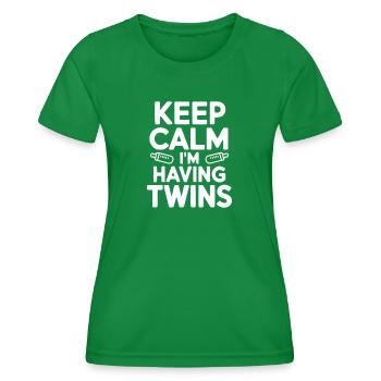 Reste calme, je vais avoir des jumeaux - T-shirt sport Femme - vert - Devant - AI Model Female 172 dark (172cm)