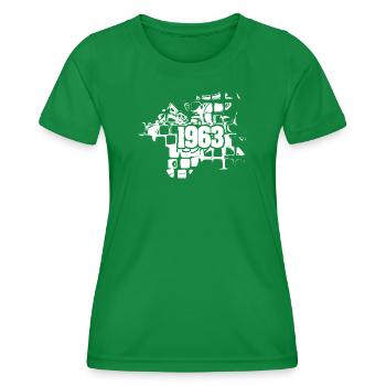 1963 - Frauen Funktions-T-Shirt - Kelly Green - Vorne - AI Model Female 172 dark (172cm)