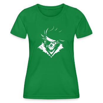 Pirate Skull with Eye Patch – Urban Skull - Women's Functional T-Shirt - kelly green - Front - AI Model Female 172 dark (172cm)