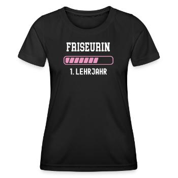 Hairdresser training 1 year of apprenticeship first year apprenticeship - Women's Functional T-Shirt - black - Front - AI Model Female 172 light (172cm)
