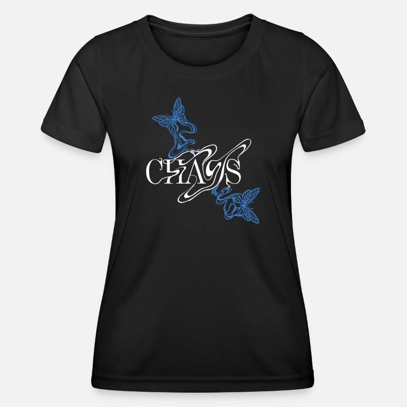 Butterfly font with wings - Women's Functional T-Shirt - black