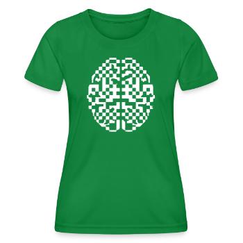Digitales Gehirn Intelligenz - Frauen Funktions-T-Shirt - Kelly Green - Vorne - AI Model Female 172 dark (172cm)