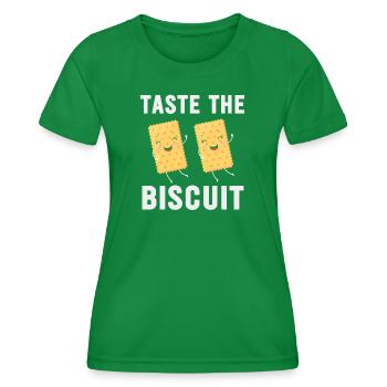 Taste the Biscuit Duo - Women's Functional T-Shirt - kelly green - Front - AI Model Female 172 dark (172cm)