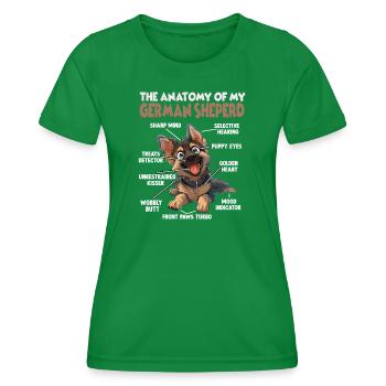 Hundehalter Geschenk Deutscher Schäferhund Gassi T - Frauen Funktions-T-Shirt - Kelly Green - Vorne - AI Model Female 172 dark (172cm)