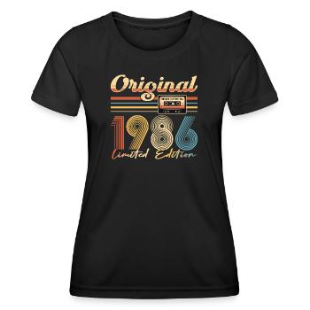 40e anniversaire, 40 ans, original 1986 - T-shirt sport Femme - noir - Devant - AI Model Female 172 light (172cm)