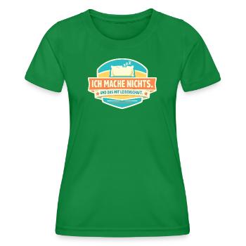 Ne rien faire avec passion - T-shirt sport Femme - vert - Devant - AI Model Female 172 dark (172cm)