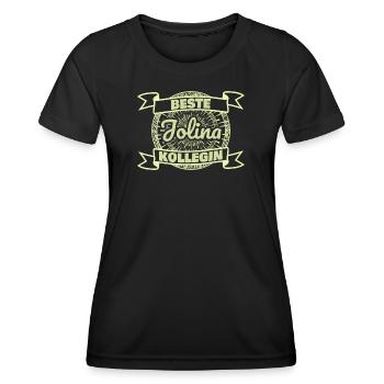 Jolina als Kollegin - Frauen Funktions-T-Shirt - Schwarz - Vorne - AI Model Female 172 light (172cm)