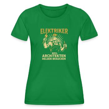 Electrician Shirt for Craftsman with Pride - Women's Functional T-Shirt - kelly green - Front - AI Model Female 172 dark (172cm)