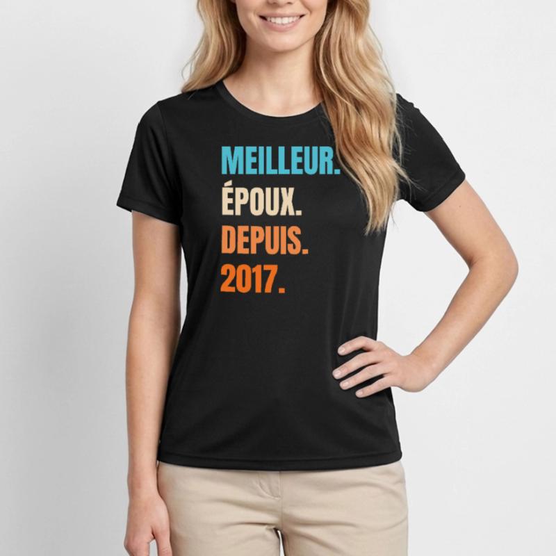 Bester Ehemann seit 2017 Geschenk-Ehemann Frauen Funktions-T-Shirt