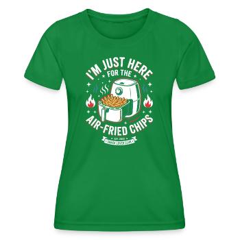 Chez Just Here For Air Fried Chips - T-shirt sport Femme - vert - Devant - AI Model Female 172 dark (172cm)
