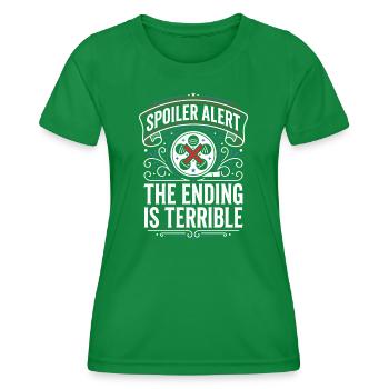 Alerte spoiler : la fin est terrible - T-shirt sport Femme - vert - Devant - AI Model Female 172 dark (172cm)