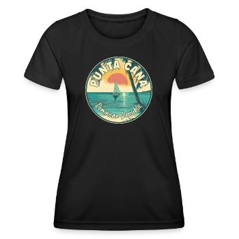 Explorez Punta Cana en République dominicaine - T-shirt sport Femme - noir - Devant - AI Model Female 172 light (172cm)