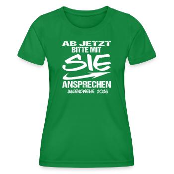 Jugendweihe - Jugendweihe 2026 - Frauen Funktions-T-Shirt - Kelly Green - Vorne - AI Model Female 172 dark (172cm)