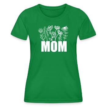 MOM Blossoms - Women's Functional T-Shirt - kelly green - Front - AI Model Female 172 dark (172cm)