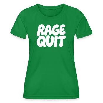 Rage Quit Bubble Schrift - Frauen Funktions-T-Shirt - Kelly Green - Vorne - AI Model Female 172 dark (172cm)