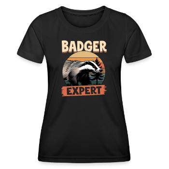 Blaireau animal drôle - T-shirt sport Femme - noir - Devant - AI Model Female 172 light (172cm)