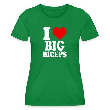 J’adore les gros biceps drôle GYM Fitness Gym - T-shirt sport Femme - vert - Devant - AI Model Female 172 dark (172cm)