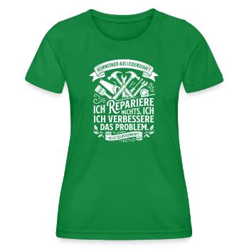 Ich repariere, ich verbessere das Problem - Frauen Funktions-T-Shirt - Kelly Green - Vorne - AI Model Female 172 dark (172cm)