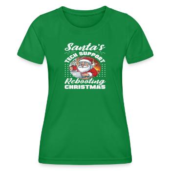 Support technique du Père Noël pour l’informatique de Noël - T-shirt sport Femme - vert - Devant - AI Model Female 172 dark (172cm)