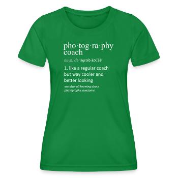 Dessin drôle du Dictionnaire de Photographie - T-shirt sport Femme - vert - Devant - AI Model Female 172 dark (172cm)