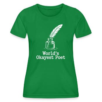 Okayest Poet Feather Ink - Frauen Funktions-T-Shirt - Kelly Green - Vorne - AI Model Female 172 dark (172cm)