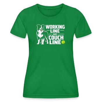 Ligne de travail au lieu de canapé | Border Collie - T-shirt sport Femme - vert - Devant - AI Model Female 172 dark (172cm)