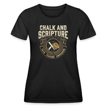 Chalk and Scripture Christian Teacher Jesus - Women's Functional T-Shirt - black - Front - AI Model Female 172 light (172cm)