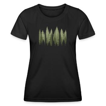Forêt Nature Arbres Nature Nature Amoureux de la nature - T-shirt sport Femme - noir - Devant - AI Model Female 172 light (172cm)