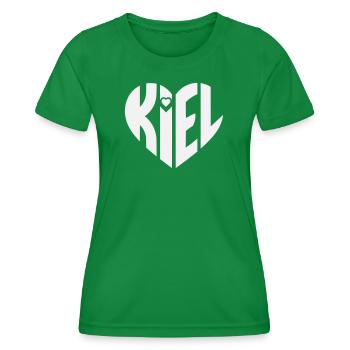 Kiel Heart Typography - Women's Functional T-Shirt - kelly green - Front - AI Model Female 172 dark (172cm)