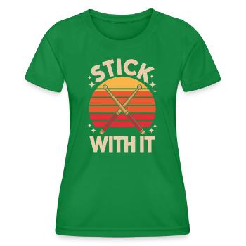 Reste persévérant batteur qui dit rétro - T-shirt sport Femme - vert - Devant - AI Model Female 172 dark (172cm)