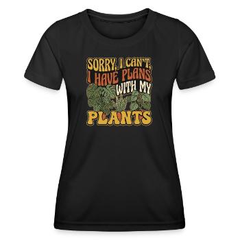 Plans avec mes plantes - Design rétro de jungle urbaine - T-shirt sport Femme - noir - Devant - AI Model Female 172 light (172cm)