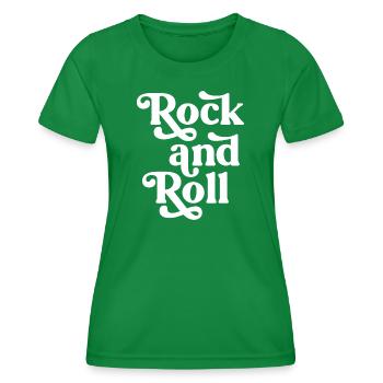 Police de caractères rétro rock and roll - T-shirt sport Femme - vert - Devant - AI Model Female 172 dark (172cm)