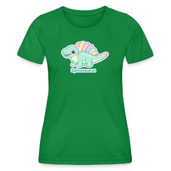 Pastell Spinosaurus Sticker - Frauen Funktions-T-Shirt - Kelly Green - Vorne - AI Model Female 172 dark (172cm)