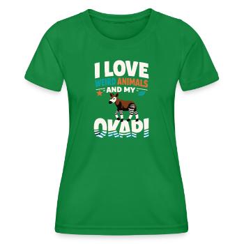 Okapi-liebhaber Okapi-tier Seltene Tierweltliebe - Frauen Funktions-T-Shirt - Kelly Green - Vorne - AI Model Female 172 dark (172cm)