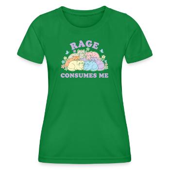 Pastel Cats Cuddly Cloud - Women's Functional T-Shirt - kelly green - Front - AI Model Female 172 dark (172cm)