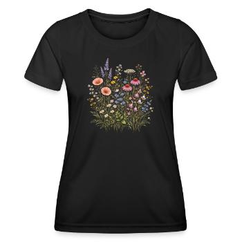 Wildflowers Flowers Flowers Natural Botanical Garden - Women's Functional T-Shirt - black - Front - AI Model Female 172 light (172cm)