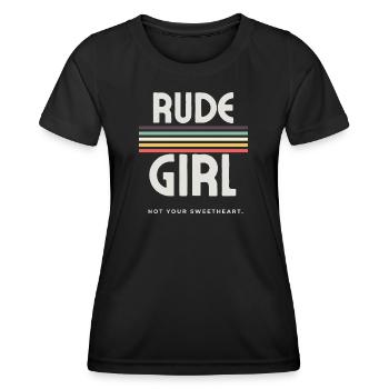 Rude Girl - Esthétique punk - T-shirt sport Femme - noir - Devant - AI Model Female 172 light (172cm)