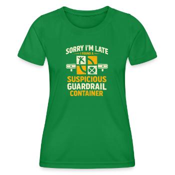 Too late because of geocaching - Women's Functional T-Shirt - kelly green - Front - AI Model Female 172 dark (172cm)
