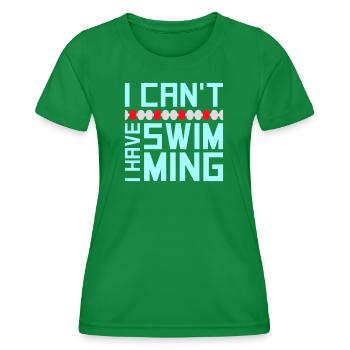 I Can't I Have Swimming Lustig Schwimmer Ausrede - Frauen Funktions-T-Shirt - Kelly Green - Vorne - AI Model Female 172 dark (172cm)