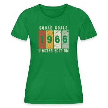 anniversaire 1966 - 60 ans - T-shirt sport Femme - vert - Devant - AI Model Female 172 dark (172cm)