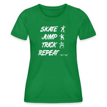 Skate Jump Trick Wiederholung - Frauen Funktions-T-Shirt - Kelly Green - Vorne - AI Model Female 172 dark (172cm)