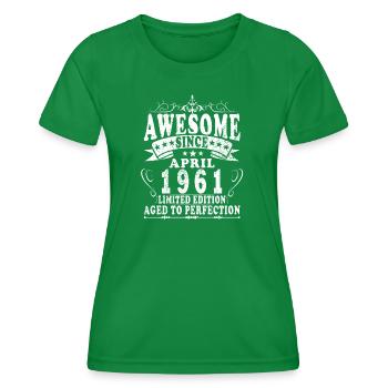 Birthday April 1961 Legendary Epic - Women's Functional T-Shirt - kelly green - Front - AI Model Female 172 dark (172cm)
