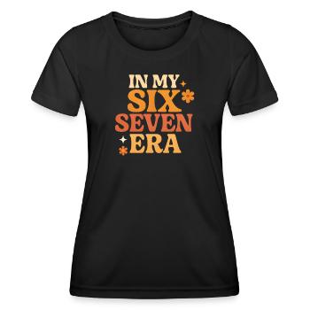 Dans mon mème d’humour italien de la pourriture cervementale de l’ère 67 des Six Sept - T-shirt sport Femme - noir - Devant - AI Model Female 172 light (172cm)