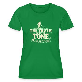 The truth is in the tone | Probe Detector - Women's Functional T-Shirt - kelly green - Front - AI Model Female 172 dark (172cm)
