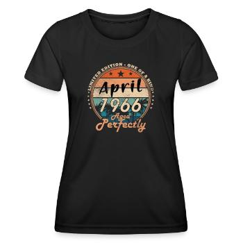 Gift Man Voiture Classique Avril 1966 - T-shirt sport Femme - noir - Devant - AI Model Female 172 light (172cm)
