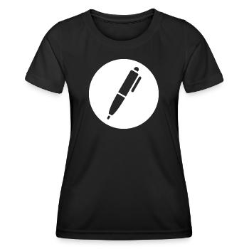 Stylo, stylo bille - T-shirt sport Femme - noir - Devant - AI Model Female 172 light (172cm)