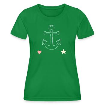 Motif Anchor Lines Étoile en forme de cœur - T-shirt sport Femme - vert - Devant - AI Model Female 172 dark (172cm)