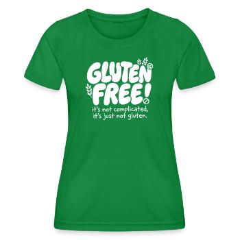 Sans gluten expliqué simplement : Humour - T-shirt sport Femme - vert - Devant - AI Model Female 172 dark (172cm)