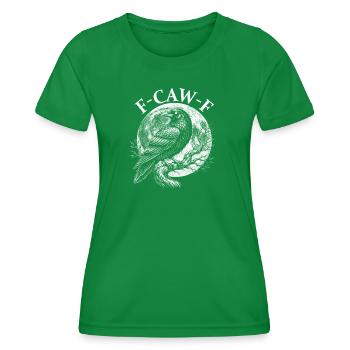 FCawF Corbeau Grognon Sarcasme Jeu de mots d’oiseau Humour - T-shirt sport Femme - vert - Devant - AI Model Female 172 dark (172cm)