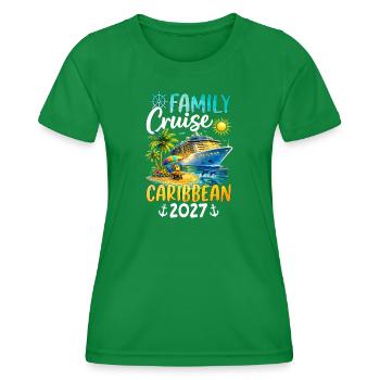 Family Cruise Caribbean 2027 - Frauen Funktions-T-Shirt - Kelly Green - Vorne - AI Model Female 172 dark (172cm)